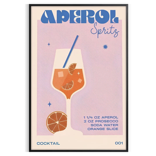 space vibrant Aperol Spritz Cocktail poster stunning blend orange gray wall art enthusiasts artwork ideal gift