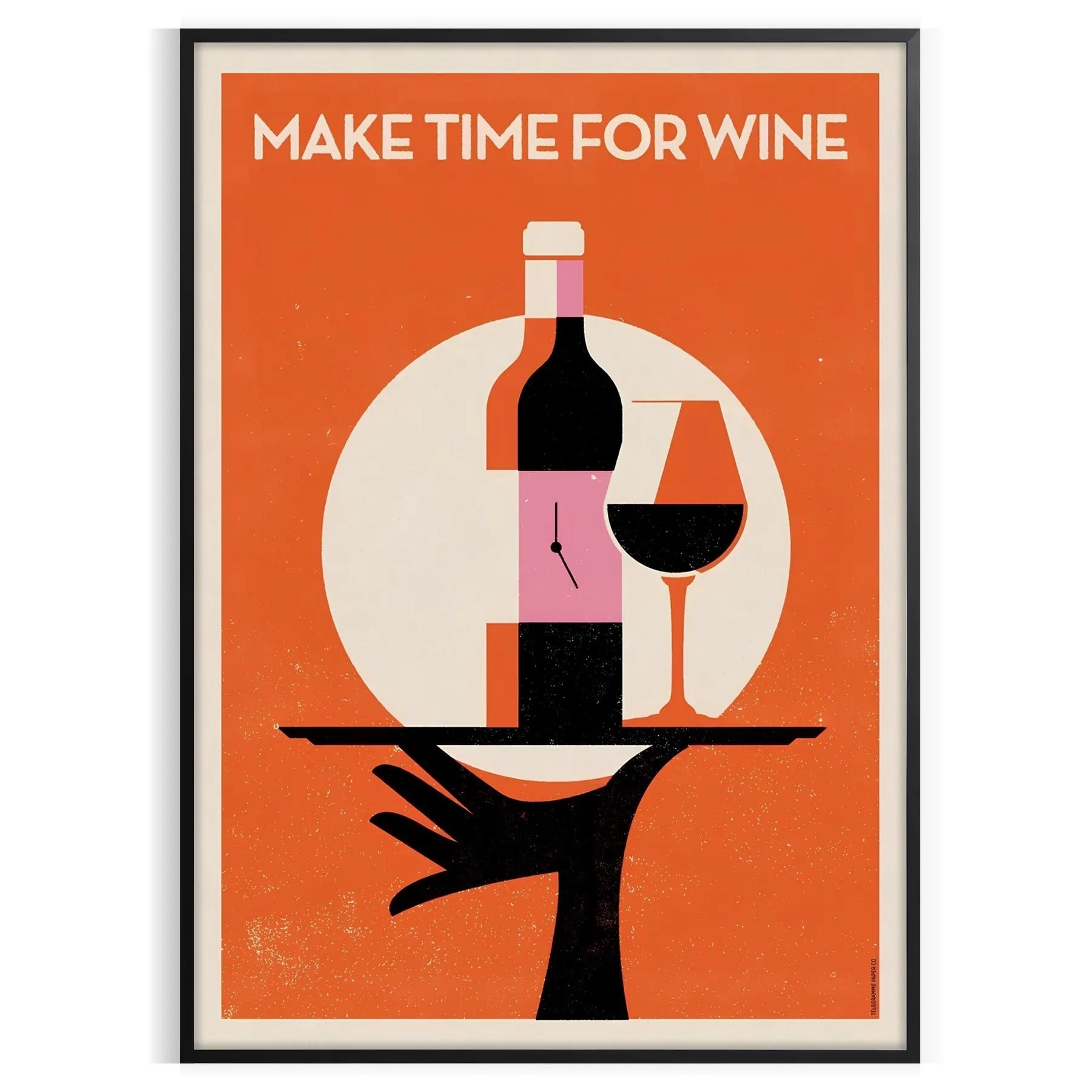 space chic Make Time Wine poster sophisticated black brown palette wall art perfect gift lovers touch elegance room Sizes A4 cm A0