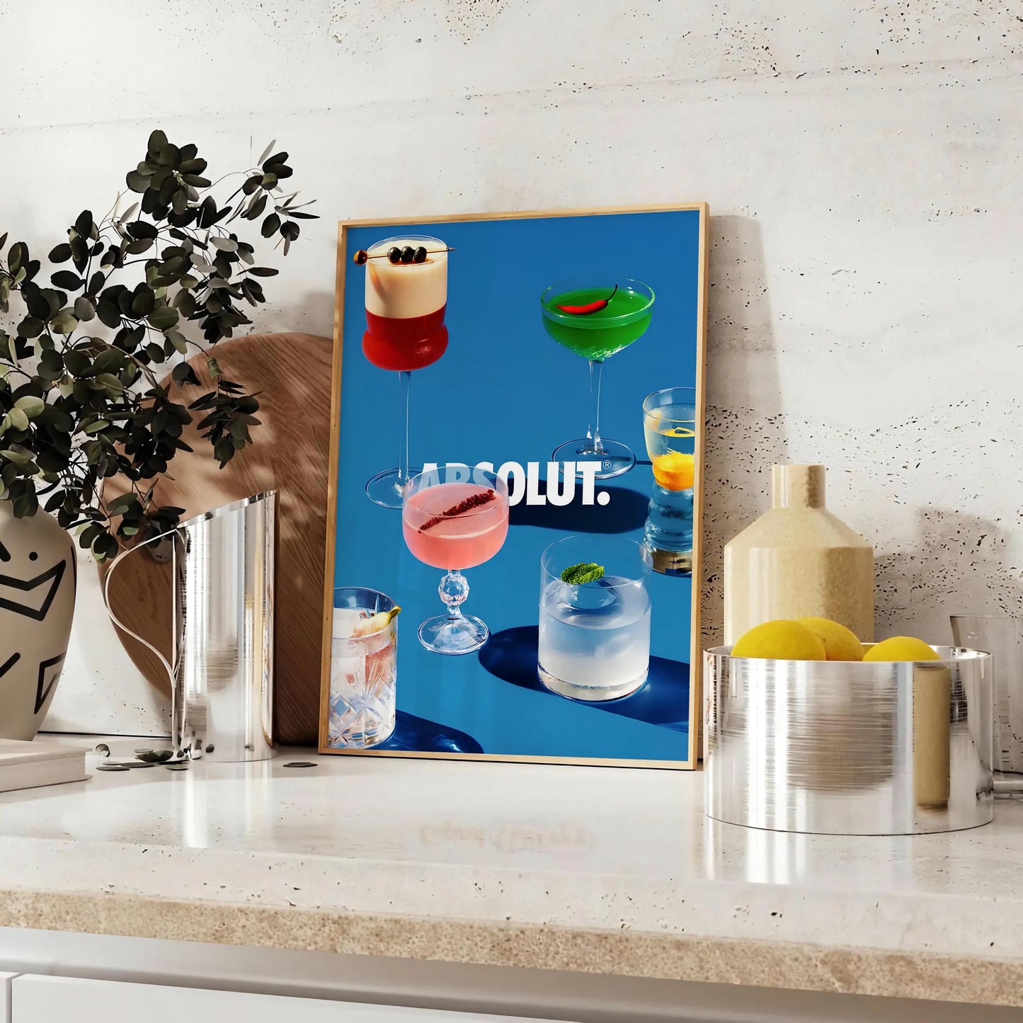 space stunning Absolut Cocktail Art poster bold black brown hues wall unique gift artwork essence style sophistication sizes A4 cm A0 perfect fit