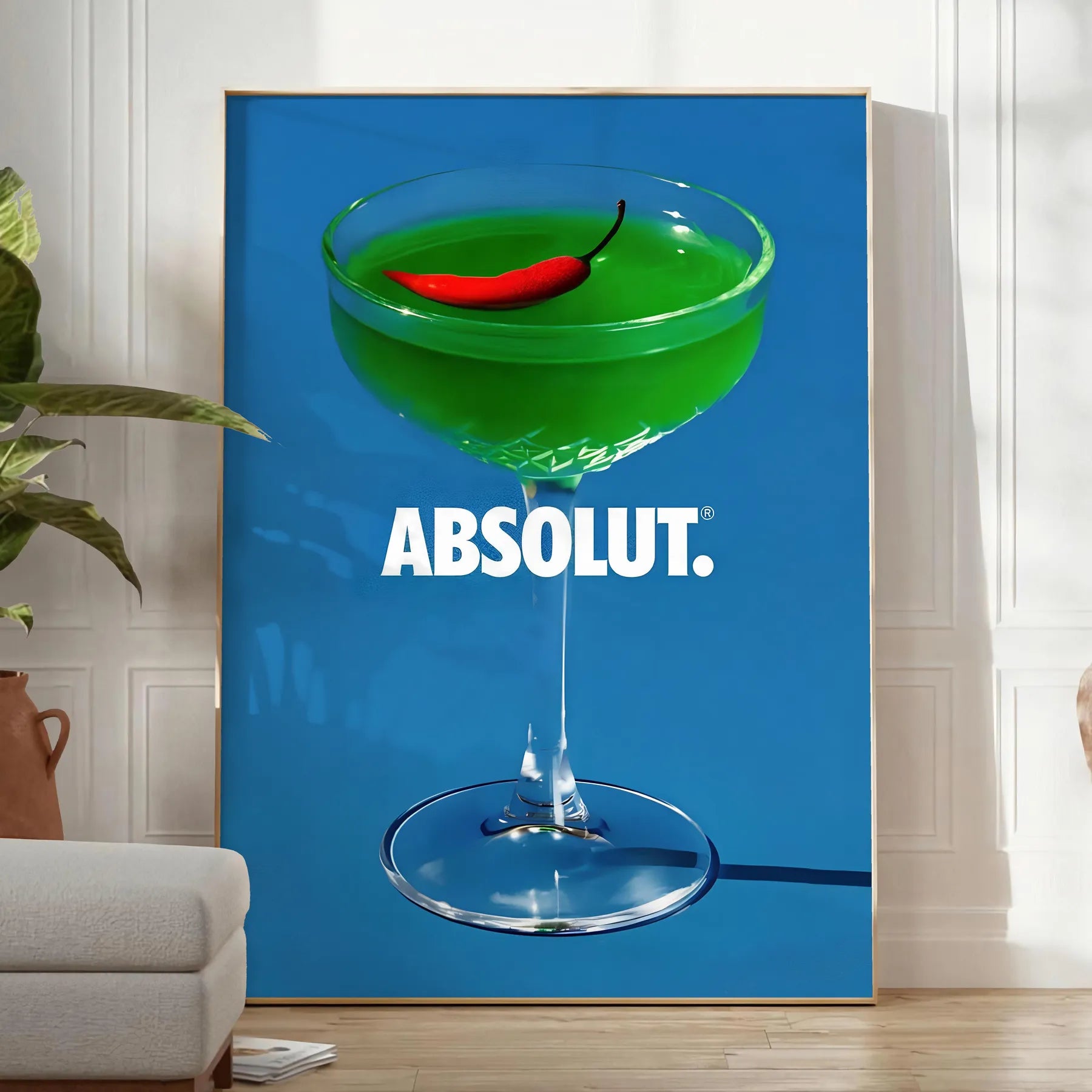 space eye Absolut cocktail poster rich brown vibrant green hues stunning wall art perfect gift enthusiasts splash creativity decor range sizes A4 cm A0